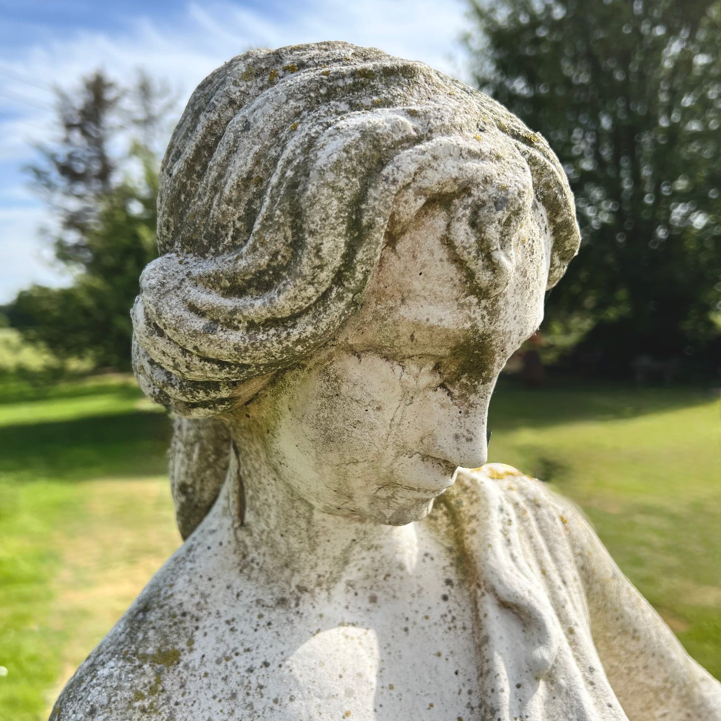 Statue of a Classical Maiden Carrying Water and Wine Mid 20th Century