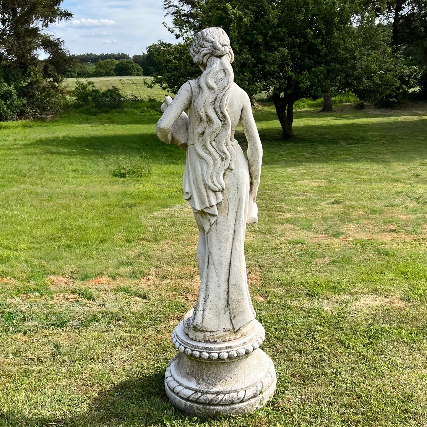 Statue of a Classical Maiden Carrying Water and Wine Mid 20th Century