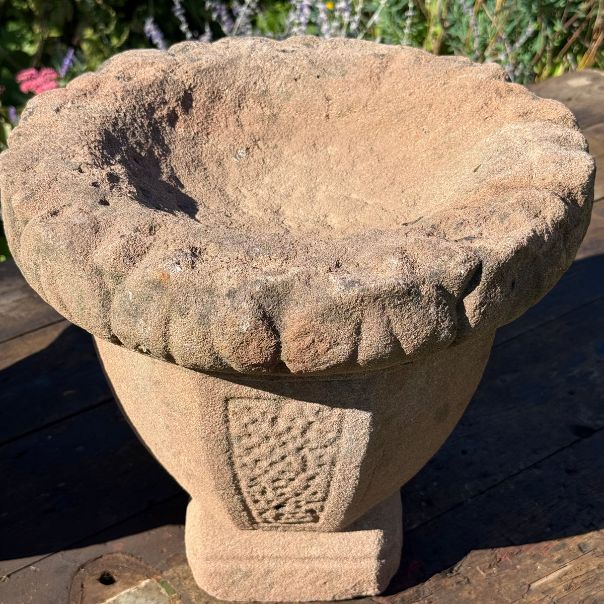 Pair of English Stuart Red Sandstone Urns, c.1680