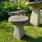 Vintage Composite Stone Garden Table, Bench & Stool Dining Set