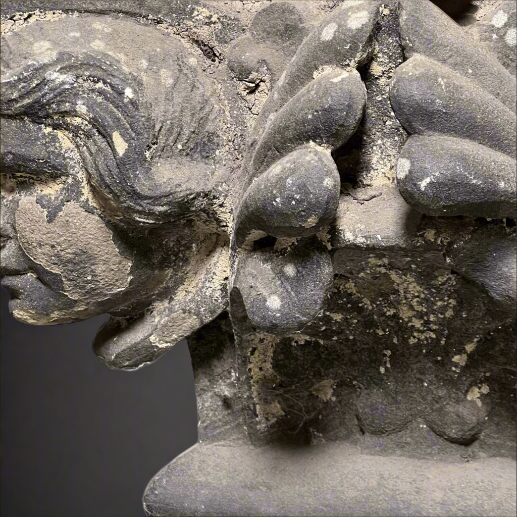 Monumental English Gothic Revival Sandstone Capital c.1850–1880