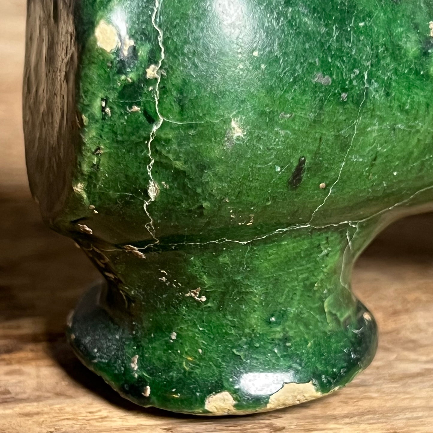 An Early Islamic Green-Glazed Pottery Oil Lamp in the Form of a Bird, Syria (Bilād al-Shām), 8th–9th century