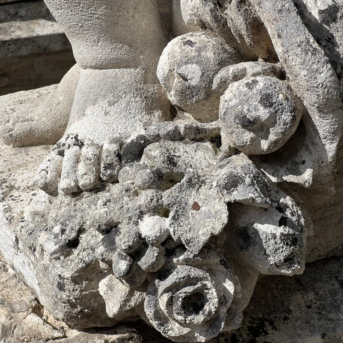 French Limestone Four Seasons Statues with Plinths c. Late 17th/Early 18th Century
