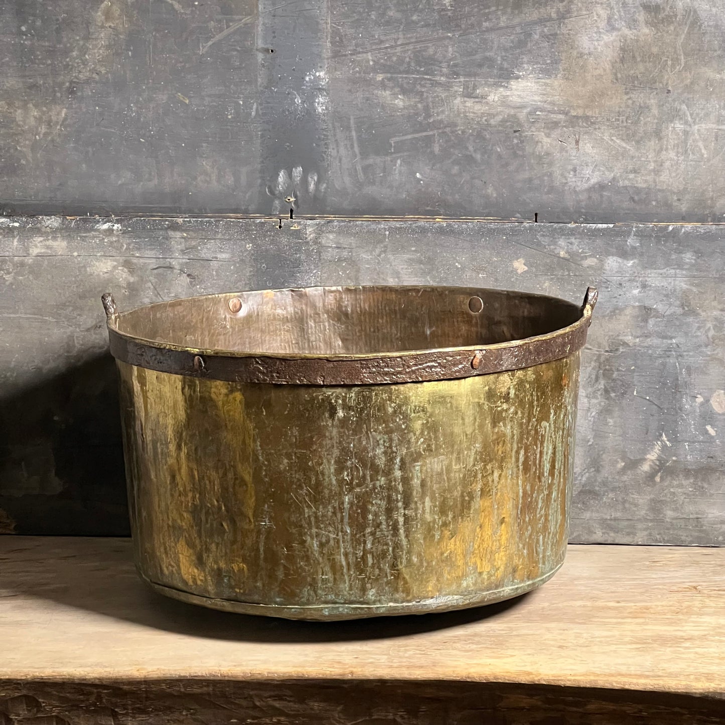 Large 19th Century Parisian Brass Preserve Pan
