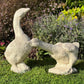 Pair of French Composite Stone Geese Mid-20th Century