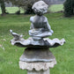Lead Scallop Shell, Cherub & Bird Birdbath Early 20th Century with Grotto Pedestal
