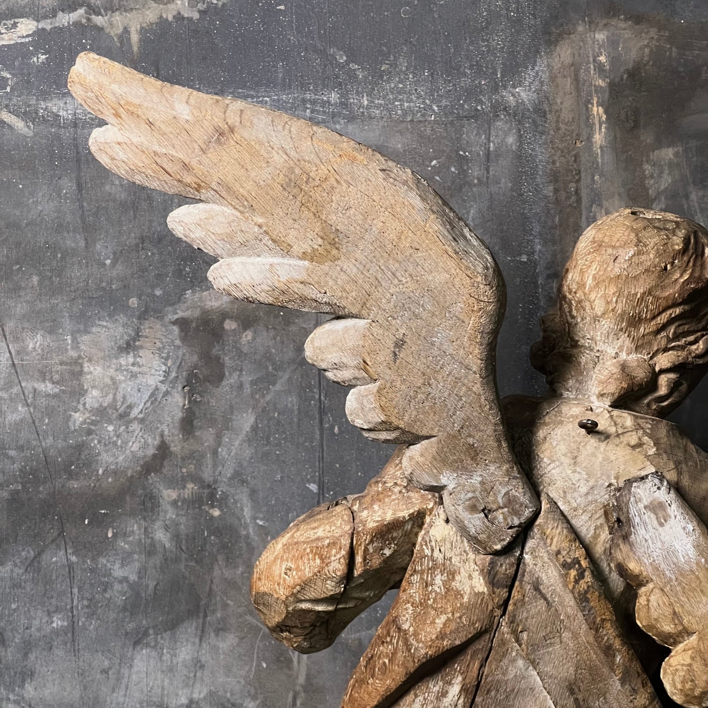 Large Baroque Carved Wooden Angel, c. 1680–1720