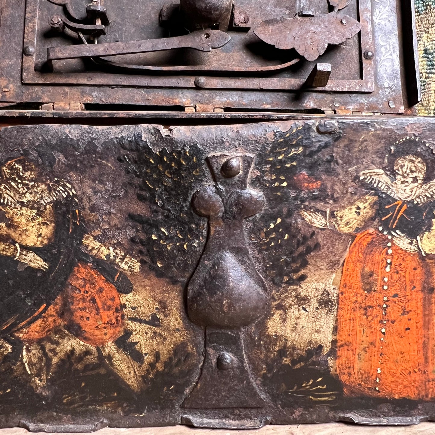 Renaissance Painted Iron Strong Box (Armoured Coffert) c.1580–1620, Nuremberg Southern Germany