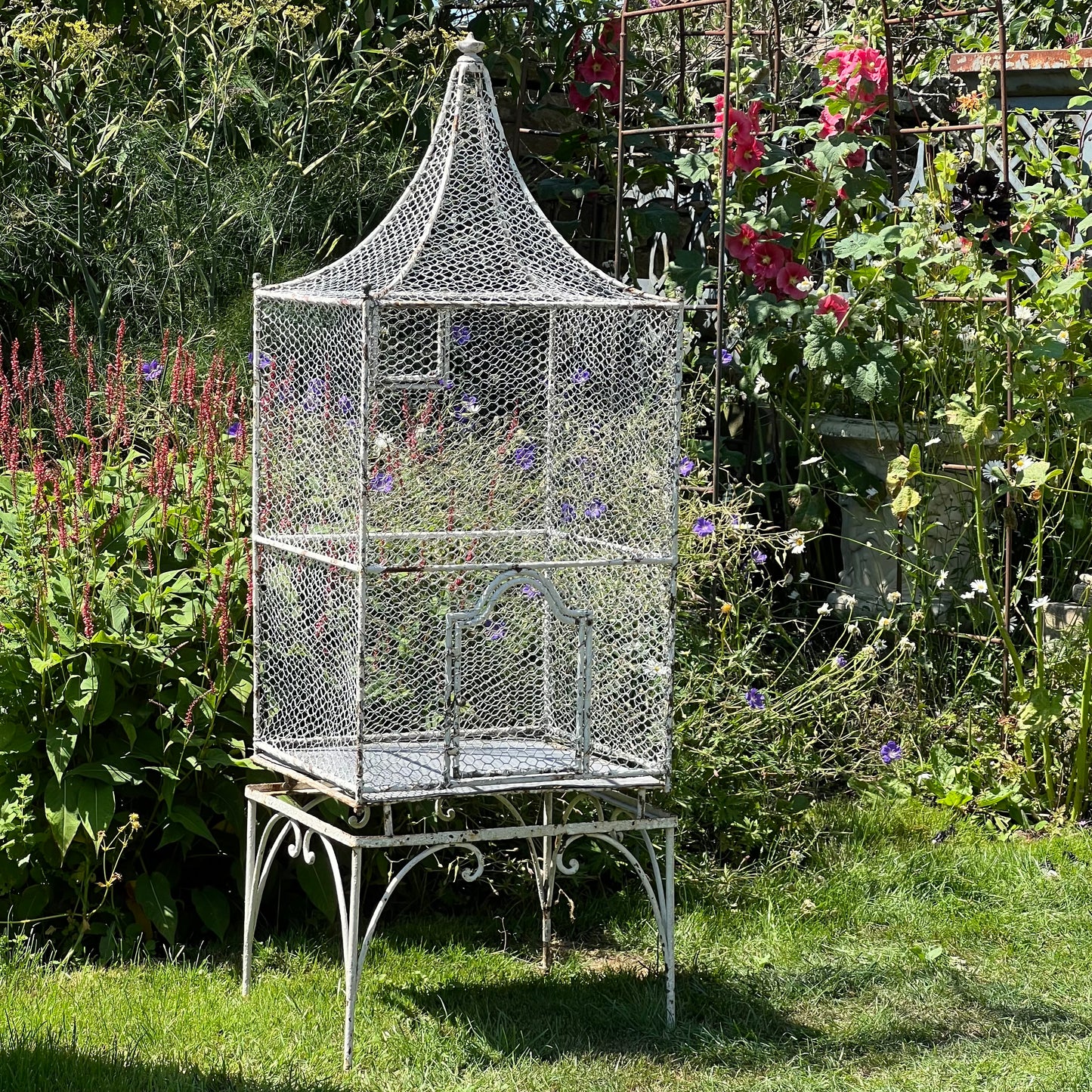 French Wirework Birdcage on Stand c.1880