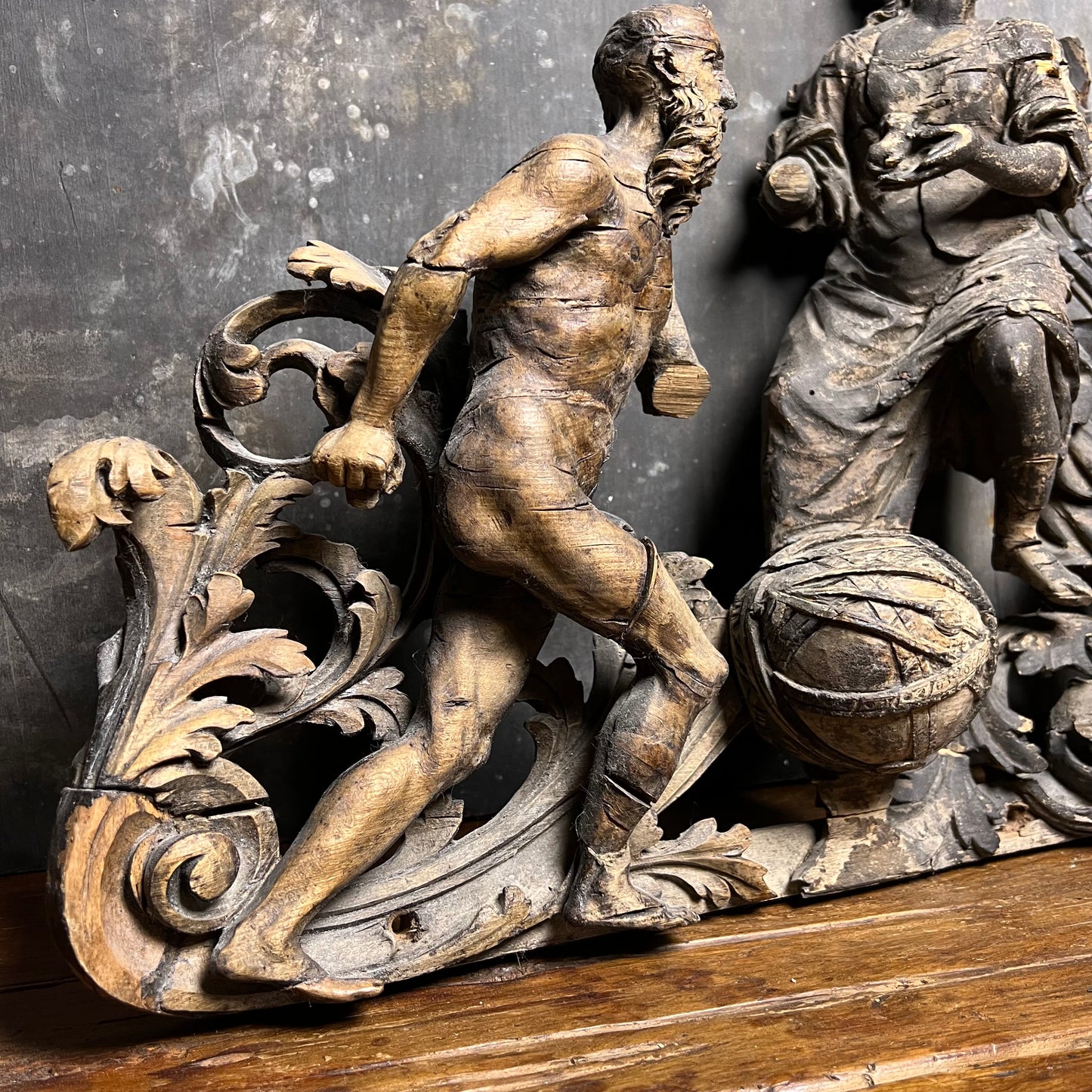 Baroque Limewood Relief with Angel, Lamb and Allegorical Figures, c.1650–1720