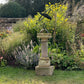 Wrought Iron Armillary Sphere upon English Carved Stone Column