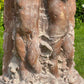 18th Century French Terracotta Putti Demi-Lune Table with Marble Top