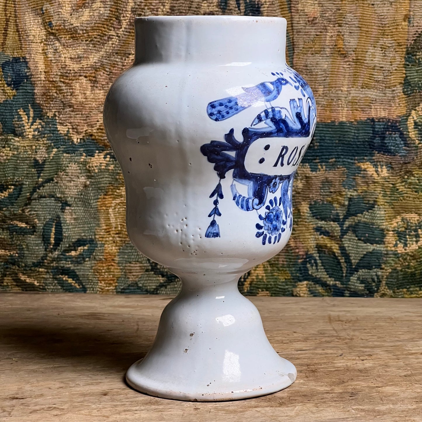 Dutch Delft Apothecary Jar Inscribed “C. Rosarum”, Late 17th/Early 18th Century