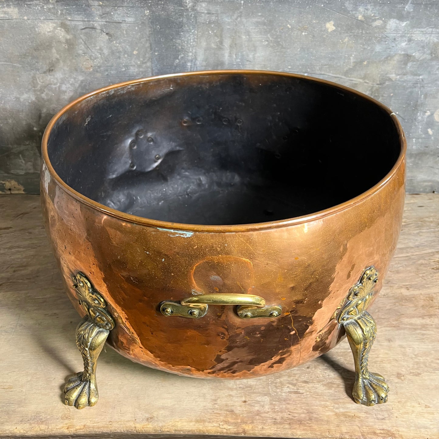Huge 19th Century Copper Log Bin