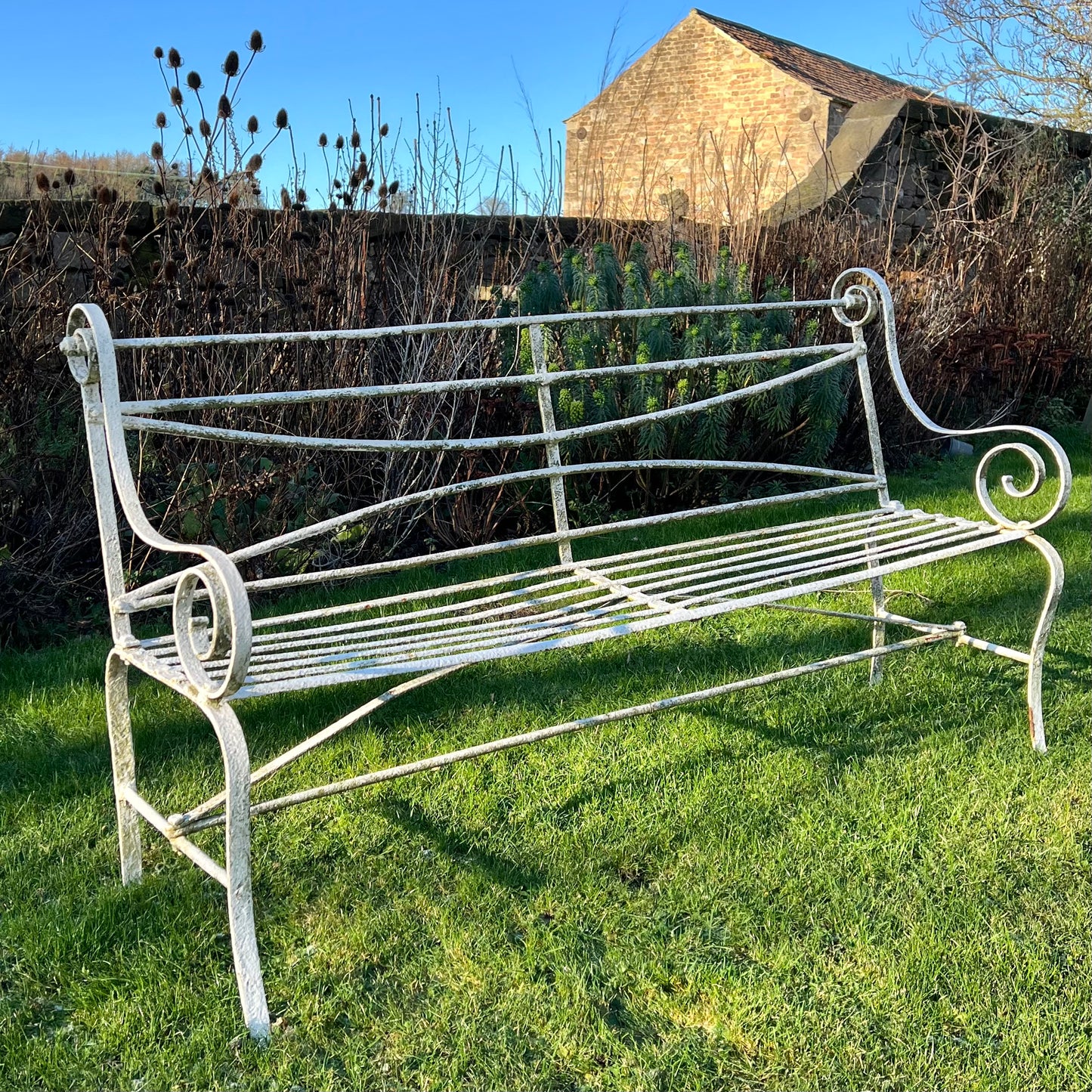 Regency Strapwork Wrought Iron Garden Bench c.1820