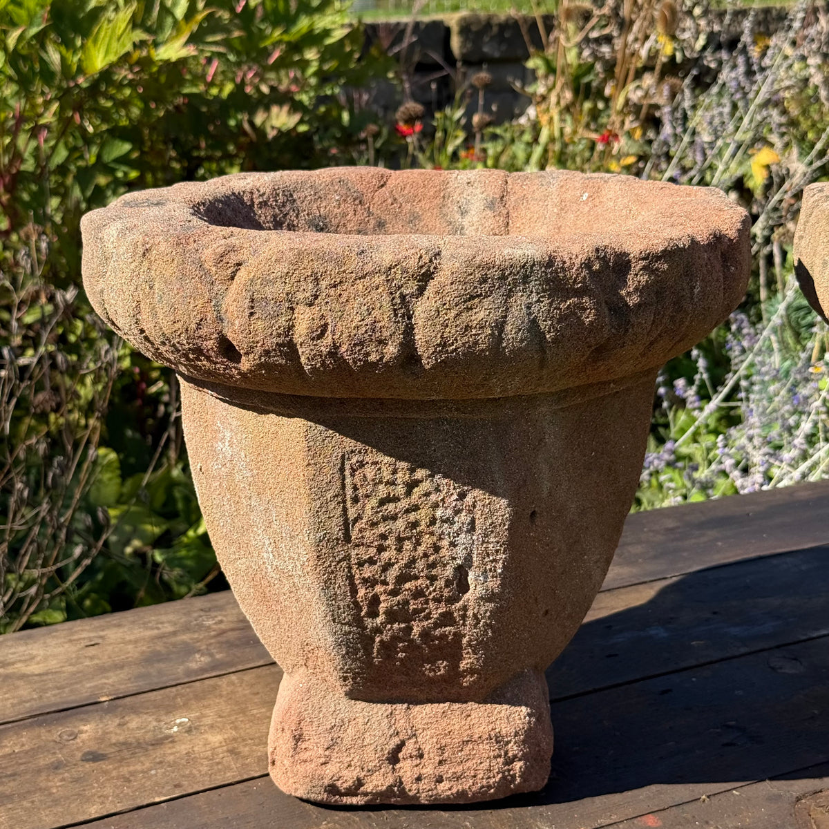 Pair of English Stuart Red Sandstone Urns, c.1680