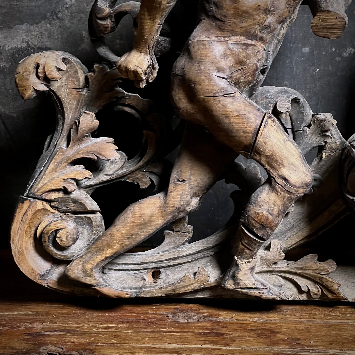 Baroque Limewood Relief with Angel, Lamb and Allegorical Figures, c.1650–1720