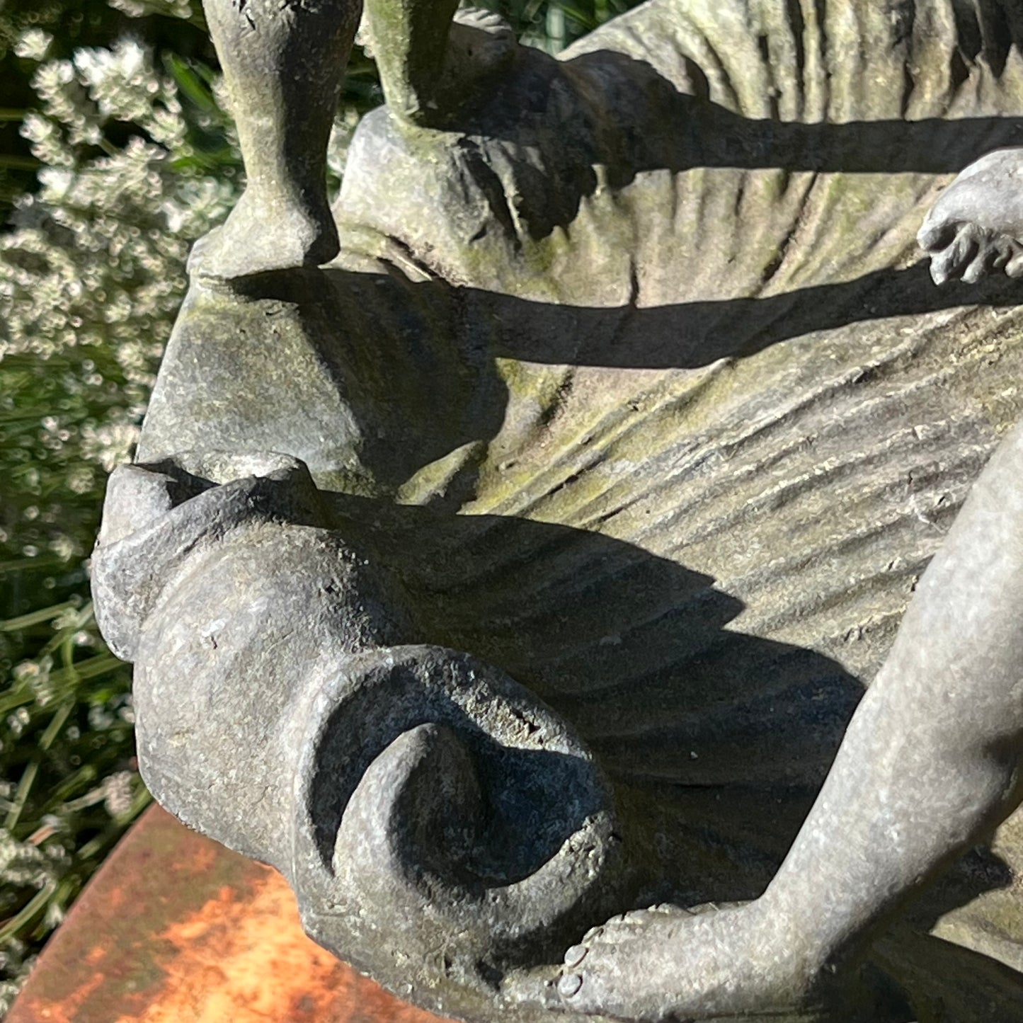 English Lead Garden Fountain with Cherub Figures, c.1920