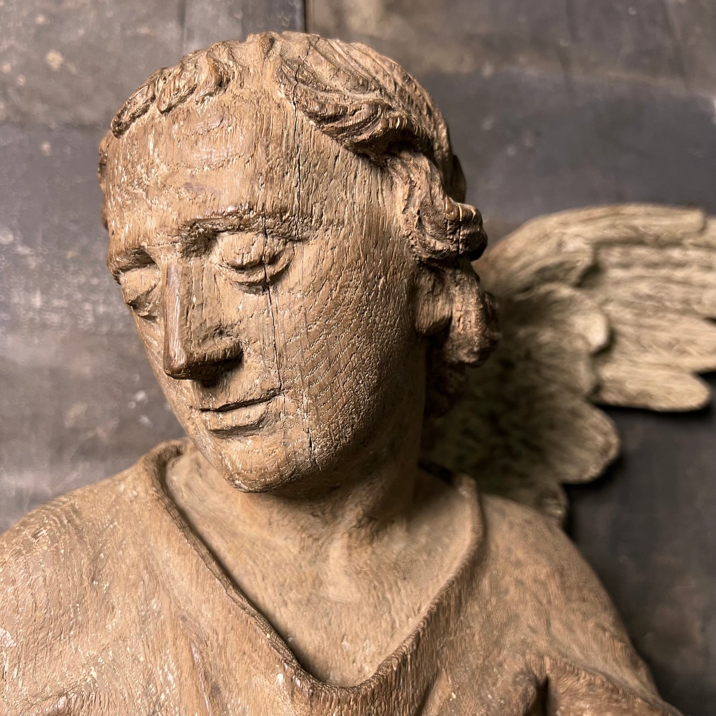Large Baroque Carved Wooden Angel, c. 1680–1720