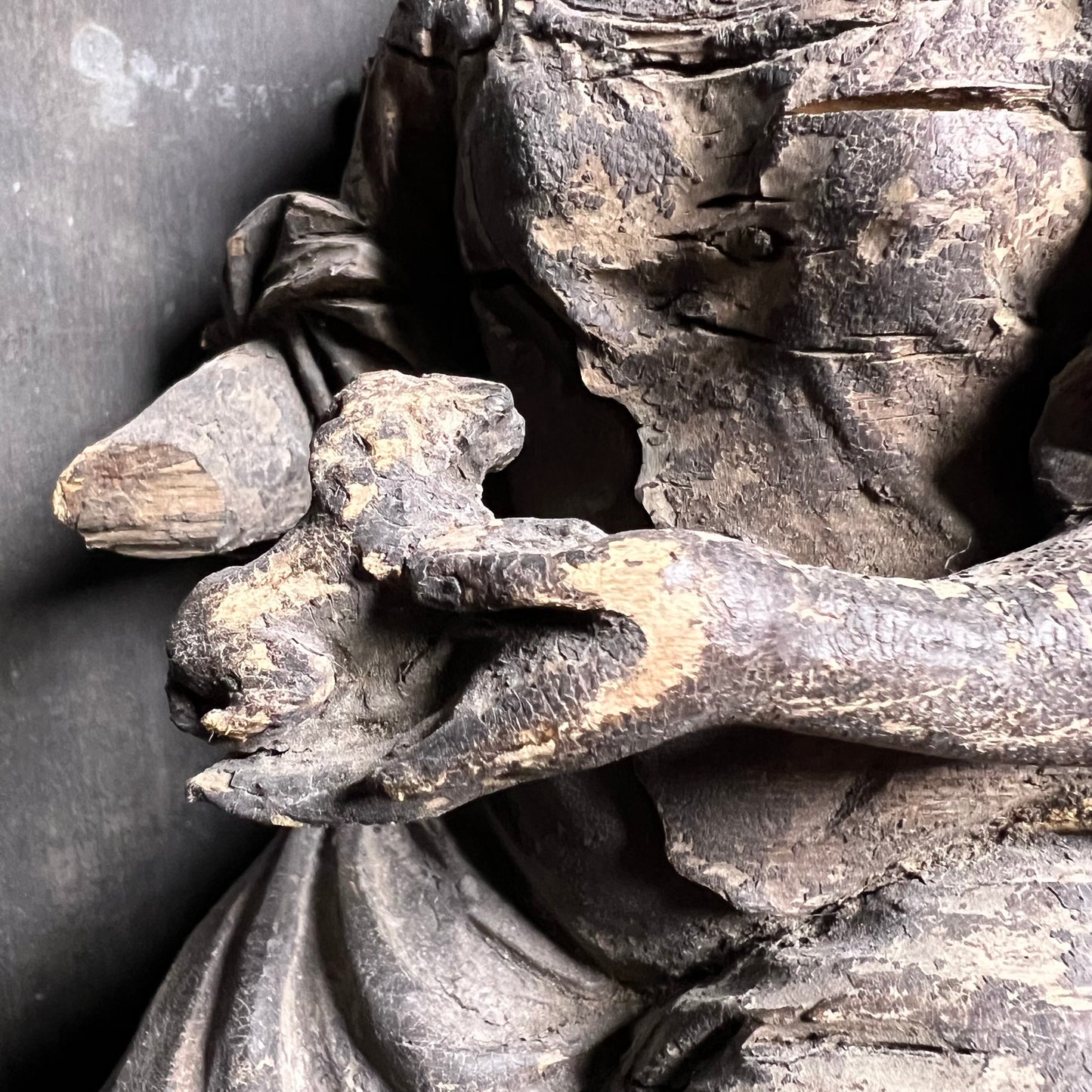 Baroque Limewood Relief with Angel, Lamb and Allegorical Figures, c.1650–1720
