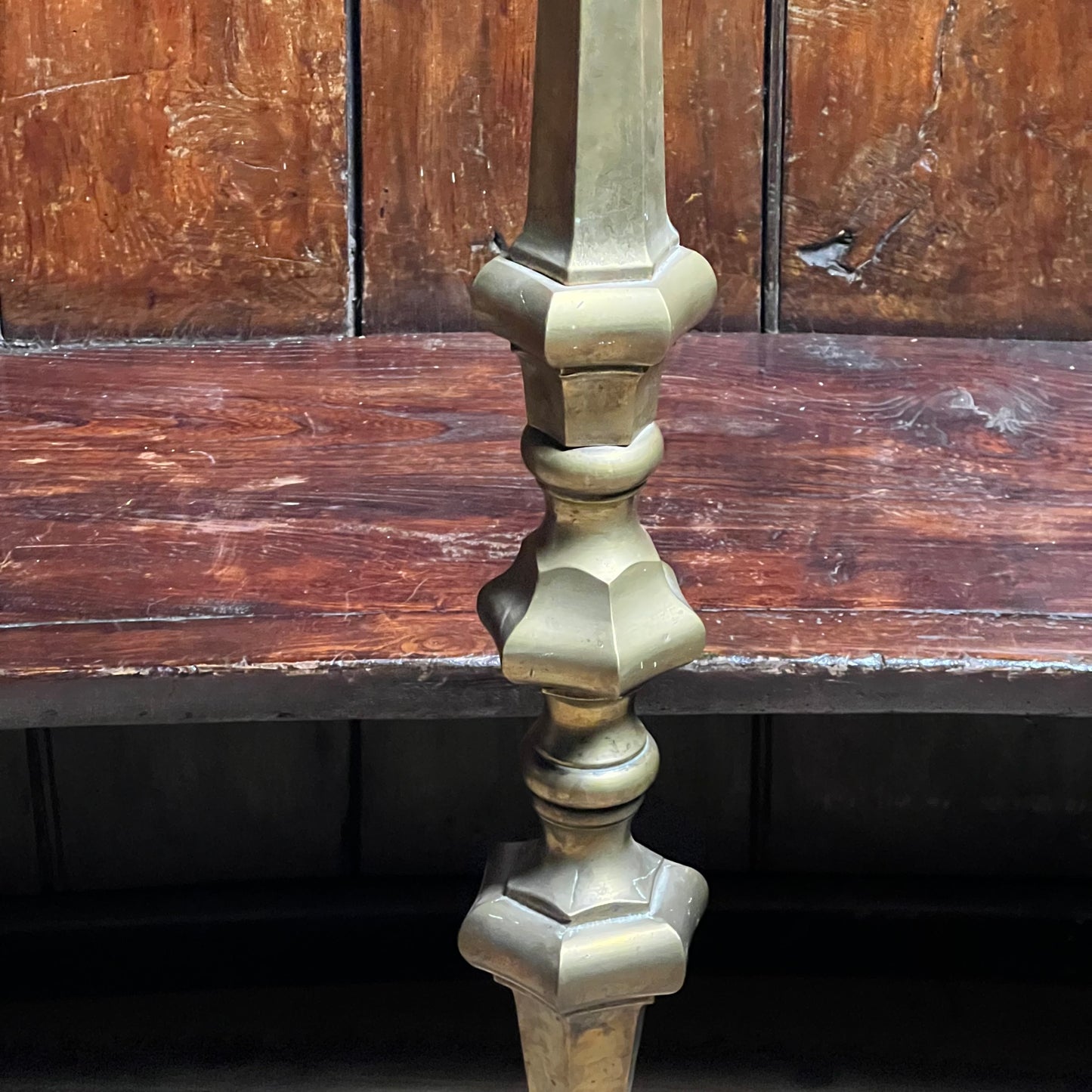 17th Century Italian Brass Ecclesiastical Floor Candlestick