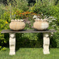 Pair of Italian Art Deco Carved Marble Lotus Form Planters, c.1930
