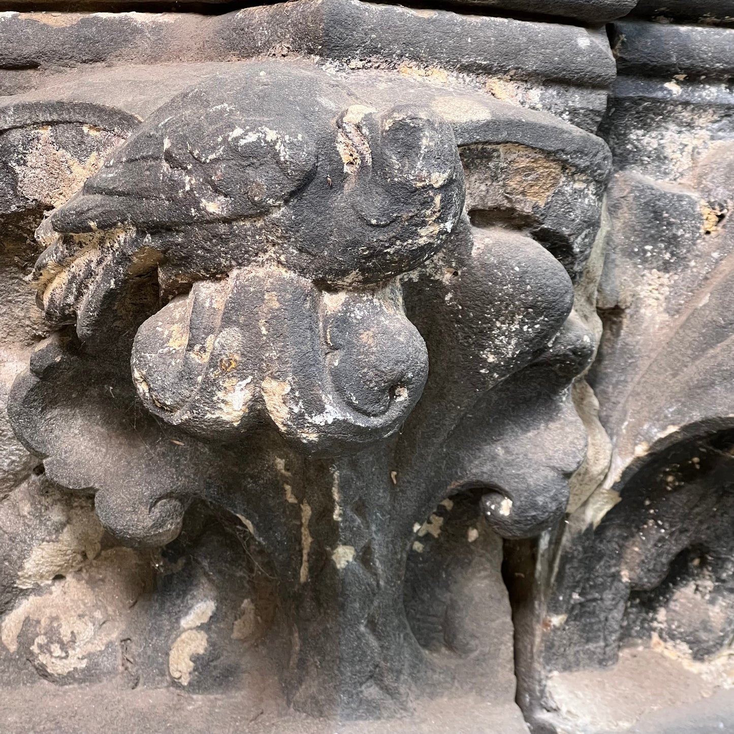 Monumental English Gothic Revival Sandstone Capital c.1850–1880