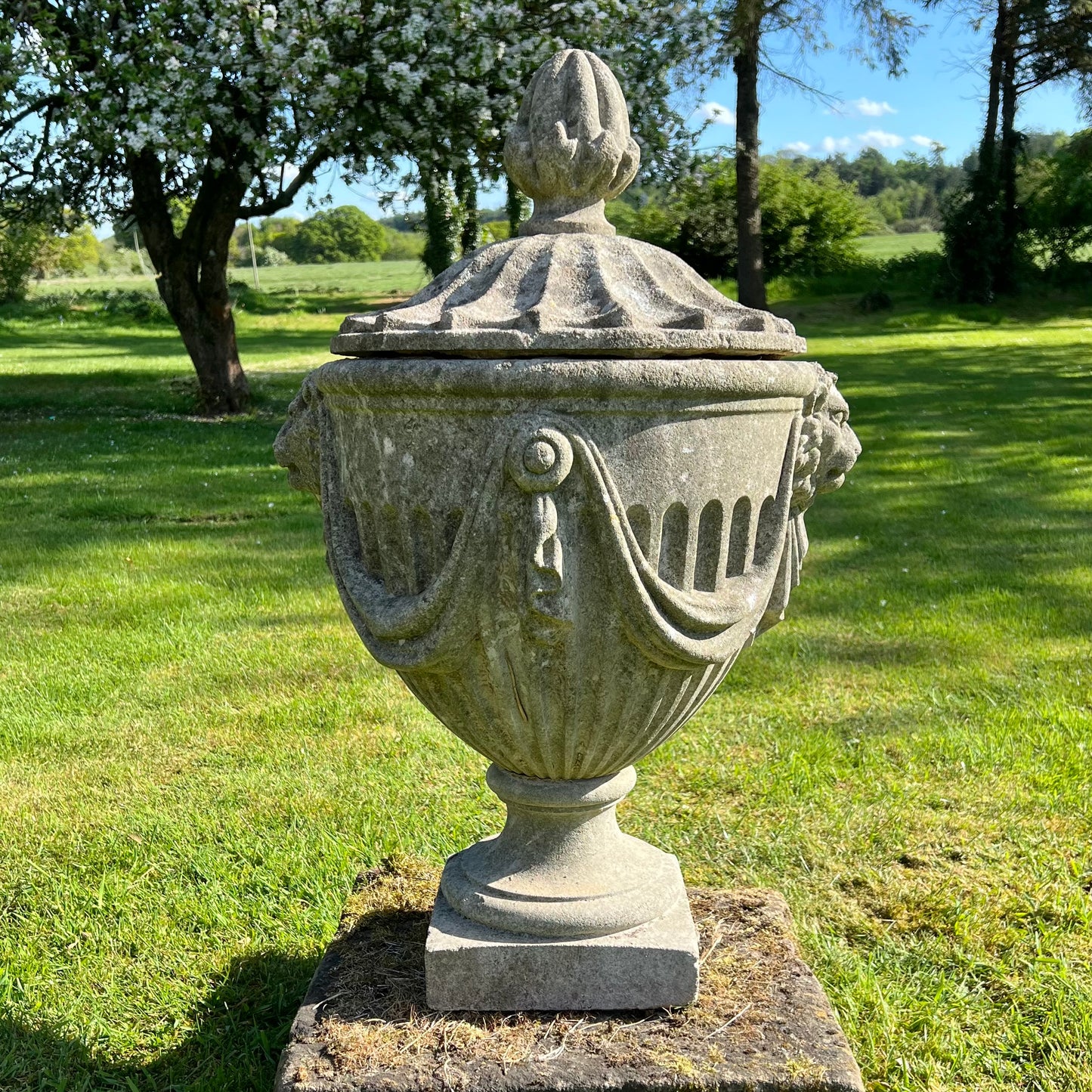 Robert Adam Style Swagged Urn Late 20th Century