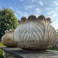 Pair of Italian Art Deco Carved Marble Lotus Form Planters, c.1930