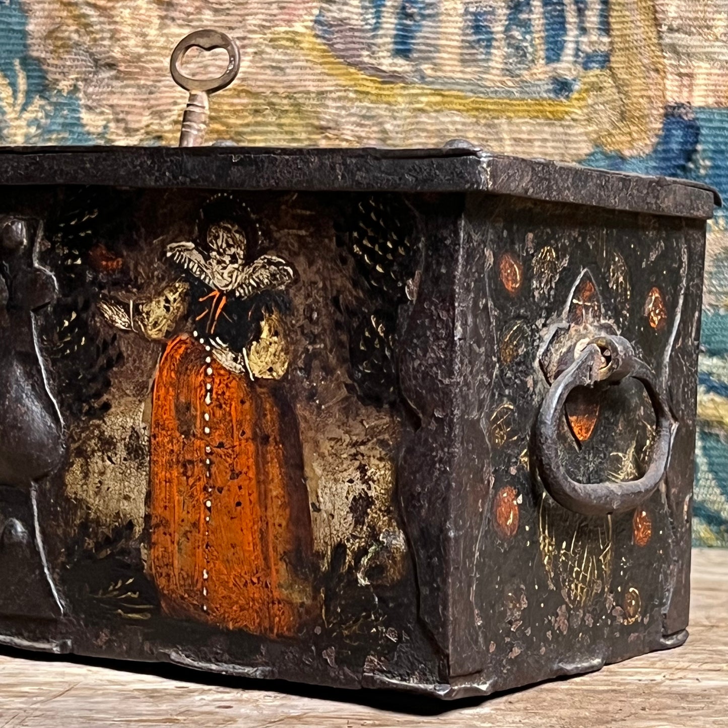 Renaissance Painted Iron Strong Box (Armoured Coffert) c.1580–1620, Nuremberg Southern Germany