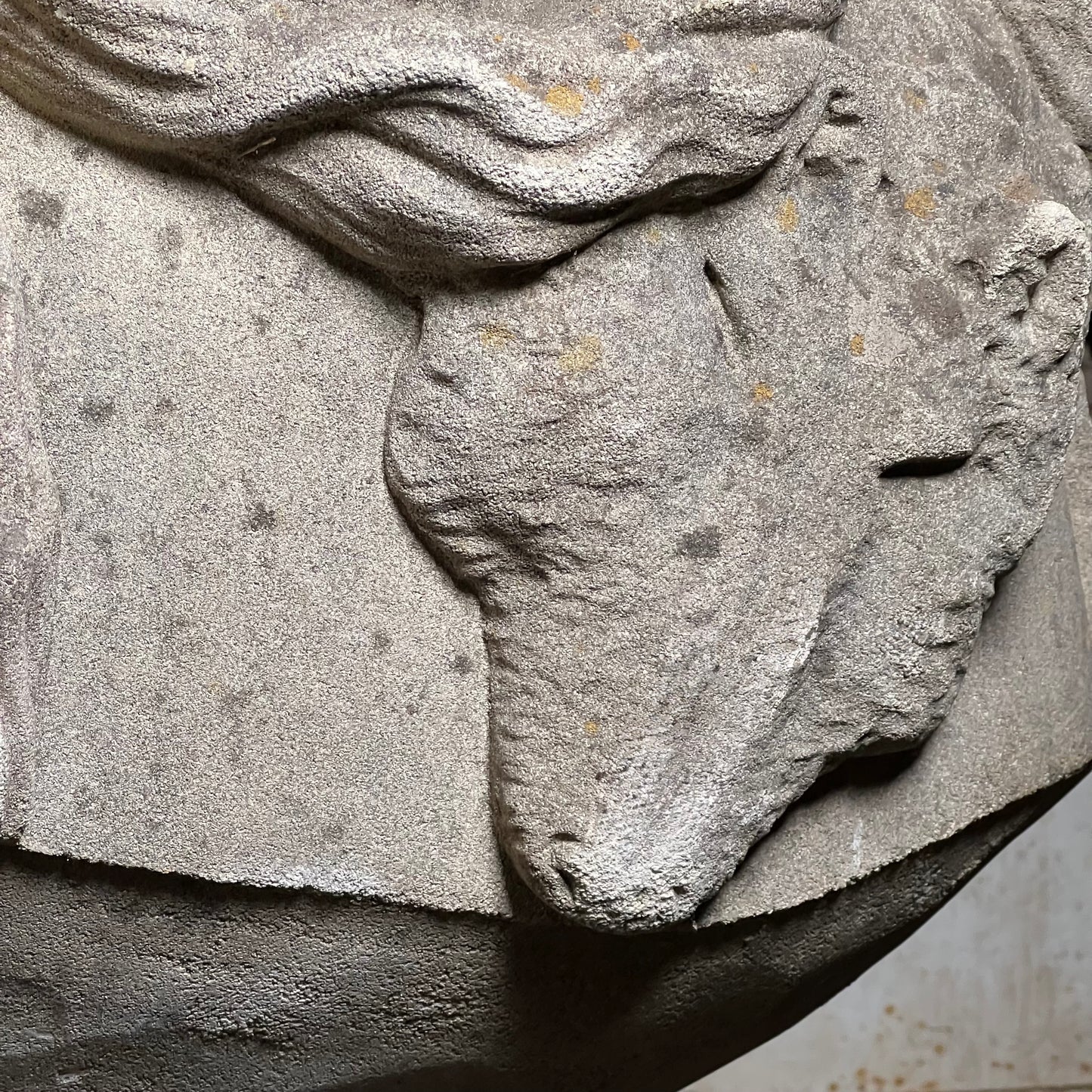 English Composite Stone Bust of Flora with Fluted Pedestal, Late 20th Century