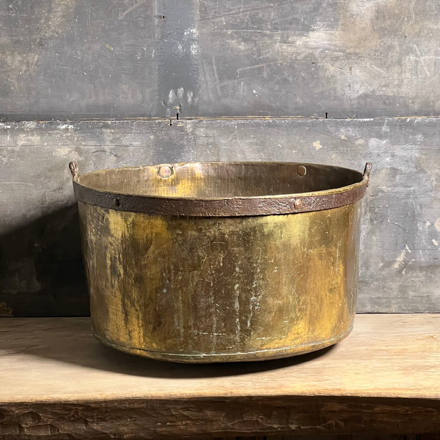 Large 19th Century Parisian Brass Preserve Pan