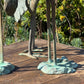 Set of Three Bronze Garden Cranes
