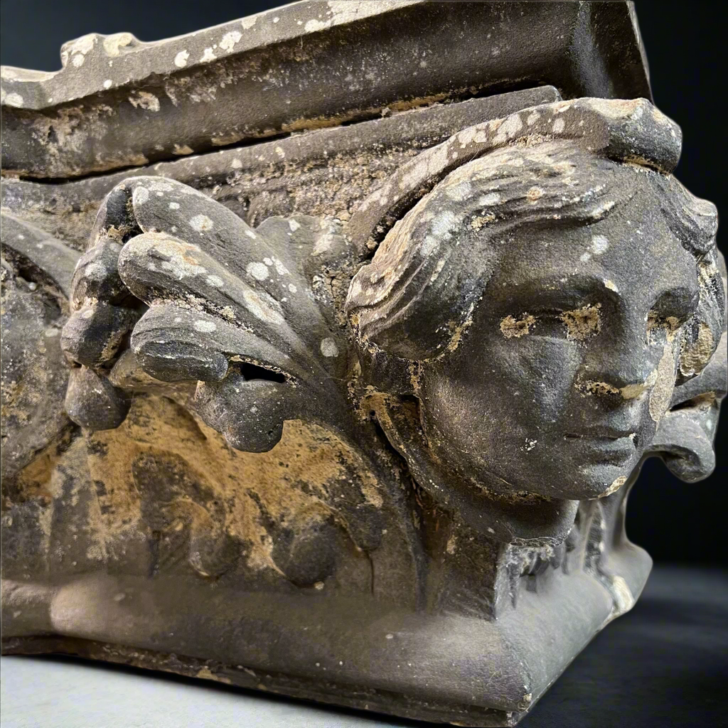 Monumental English Gothic Revival Sandstone Capital c.1850–1880