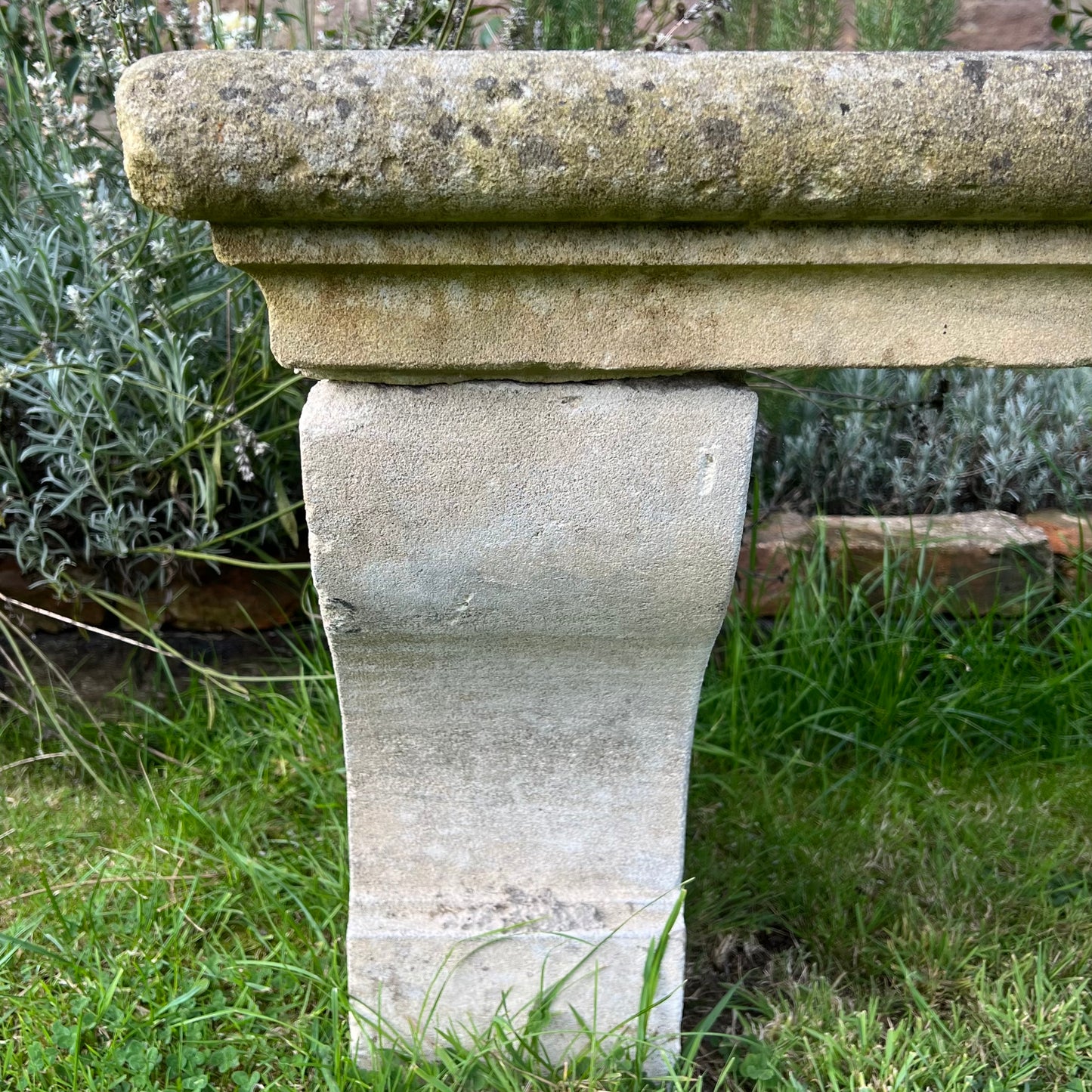 French Loire Valley Carved Stone Bench from Tudery Vineyard