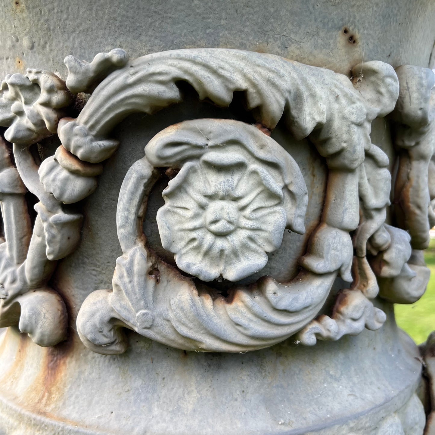 Exceptional Pair of English Campana Cast Iron Urns by Handyside Co. c.1870 with Plinths