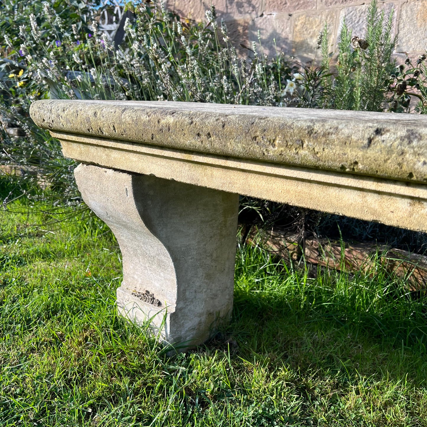 French Loire Valley Carved Stone Bench from Tudery Vineyard