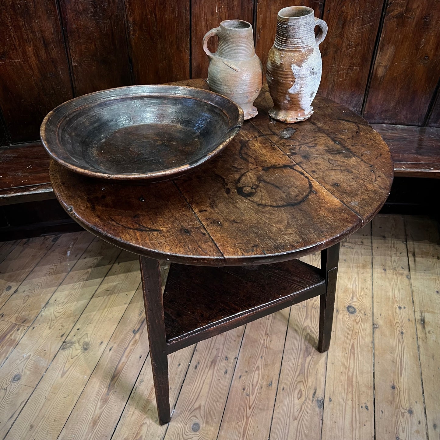 18th Century English Elm Cricket Table