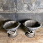 Pair of Georgian Lead Urns with Lion Supports, England c.1820