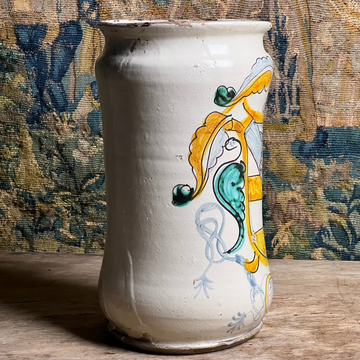 Large Italian Maiolica Albarello, Montelupo (Tuscany), late 17th / early 18th century c. 1690–1720