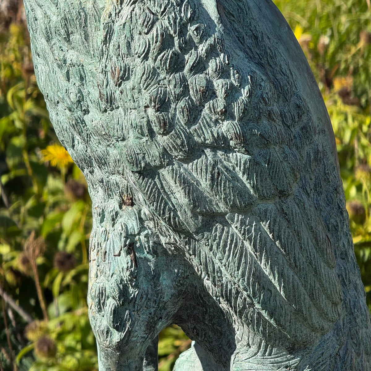 Set of Three Bronze Garden Cranes