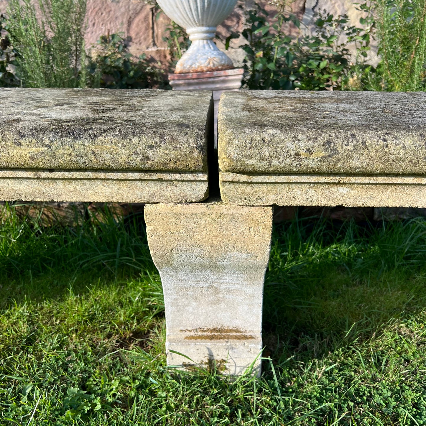 French Loire Valley Carved Stone Bench from Tudery Vineyard