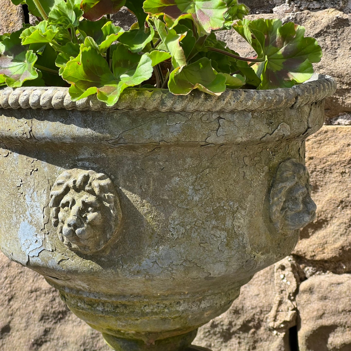 English Georgian Lead Planter with Lions Masks c.1820