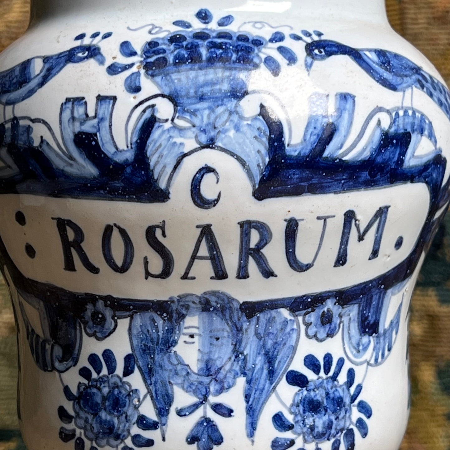 Dutch Delft Apothecary Jar Inscribed “C. Rosarum”, Late 17th/Early 18th Century