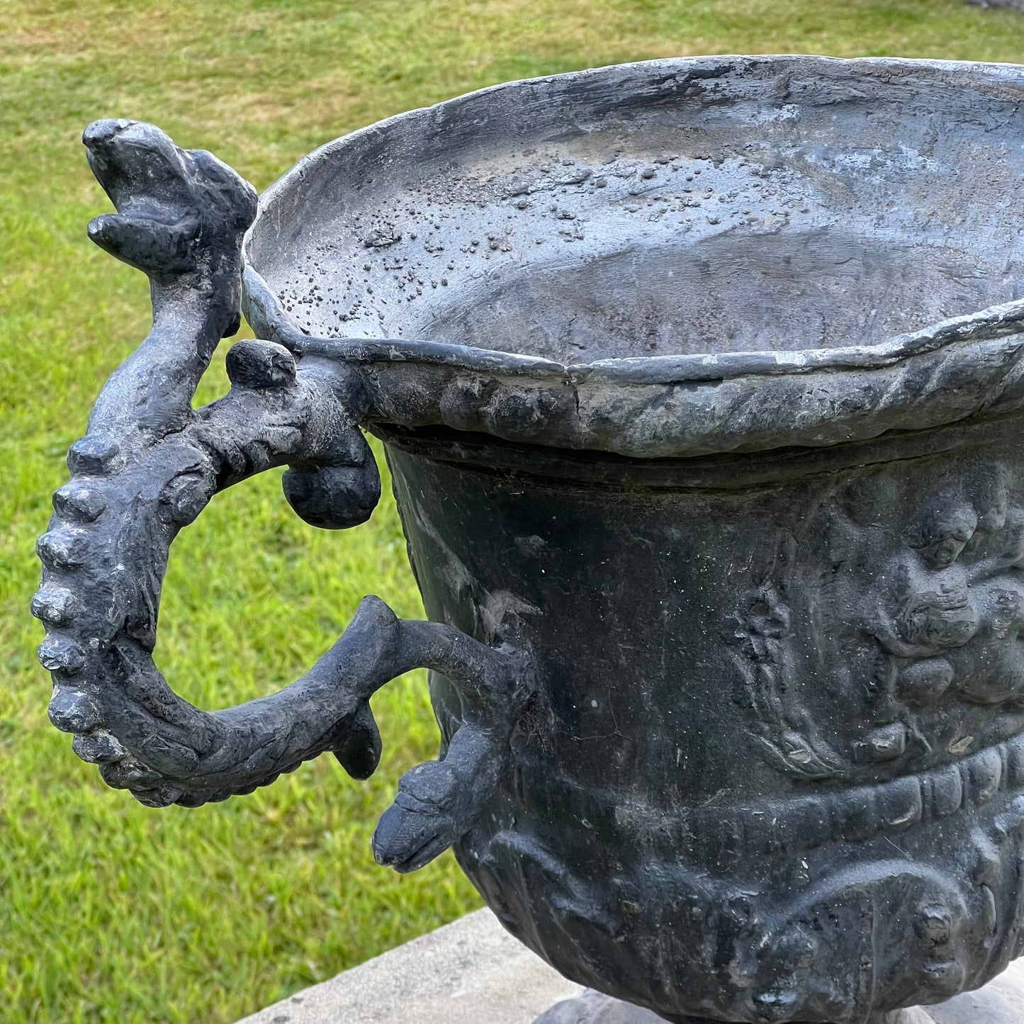 Georgian Serpent Handle Lead Urn