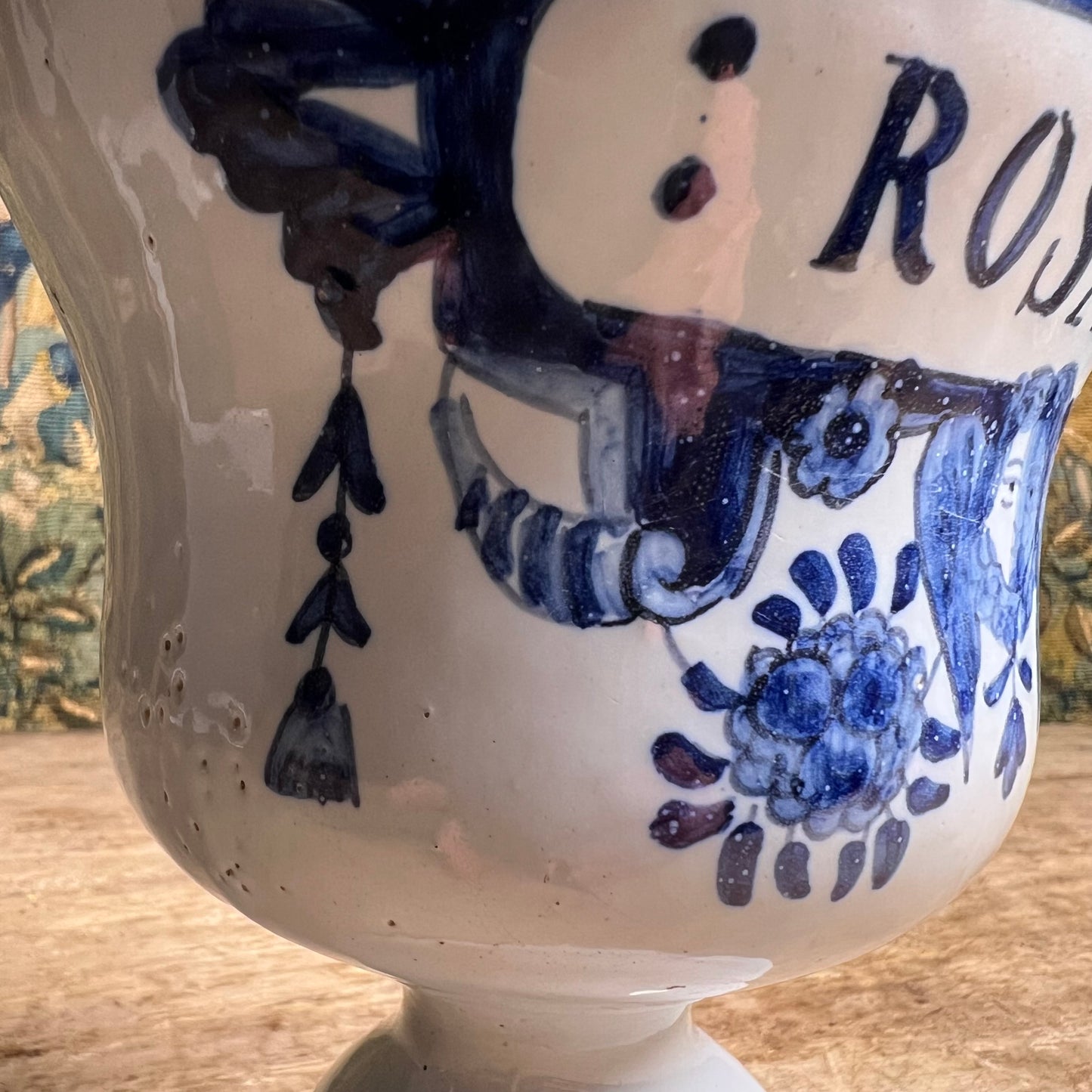 Dutch Delft Apothecary Jar Inscribed “C. Rosarum”, Late 17th/Early 18th Century