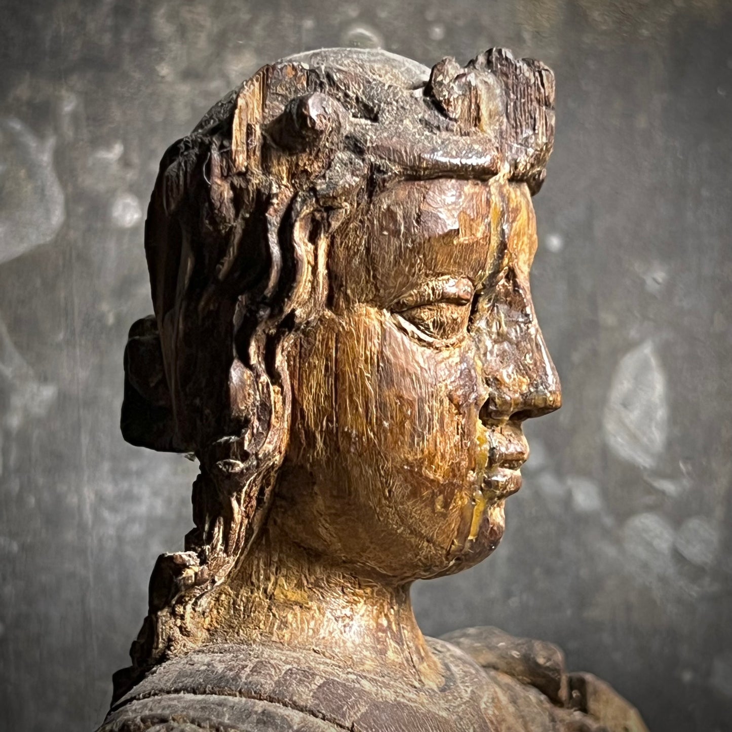 Late Gothic Carved Walnut Figure of a Crowned Female Saint, Southern Europe, 15th–Early 16th Century