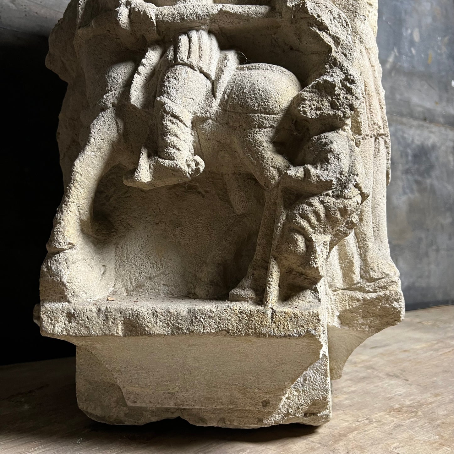 A Four-Sided French Gothic Limestone Capital or Pedestal from a Shrine or Chapel, Northern France, c.1280–1350