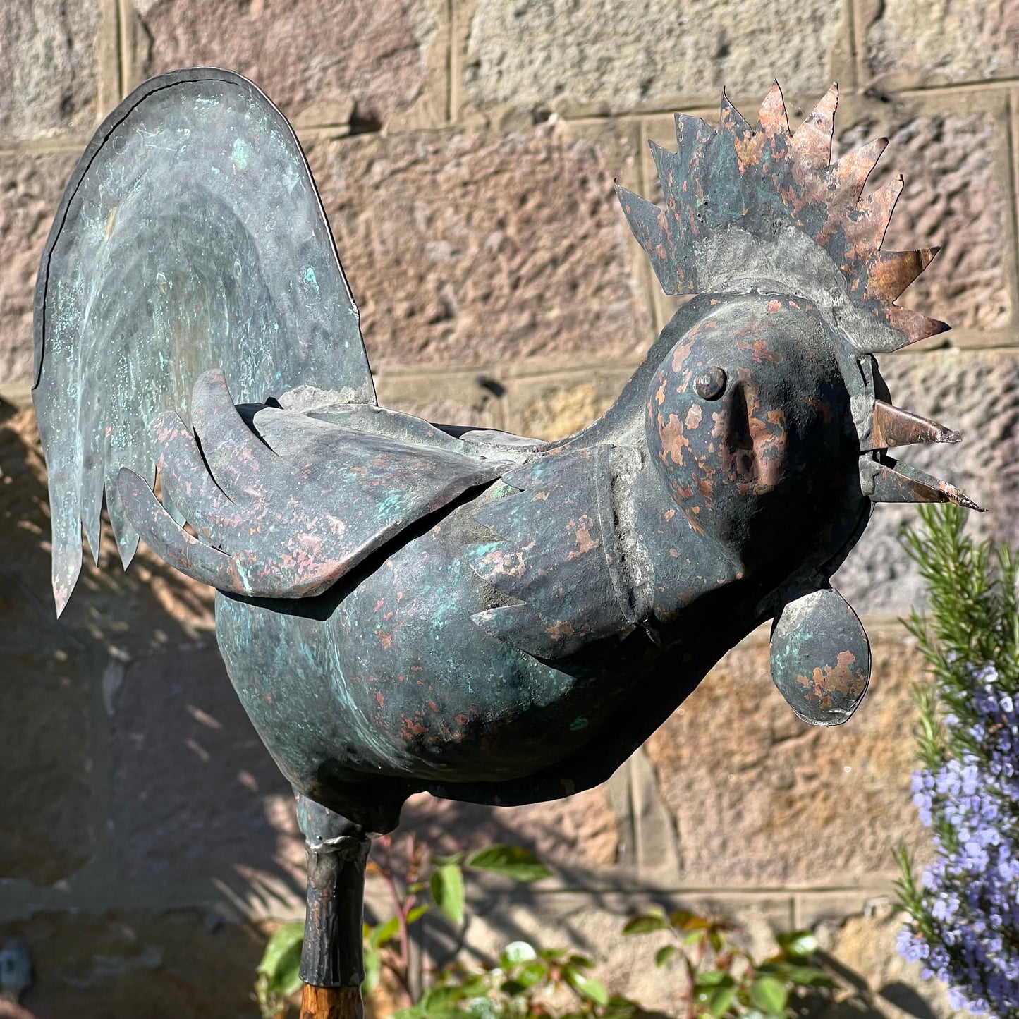 French Provincial Copper Folk Art Rooster Late 19th/Early 20th Century