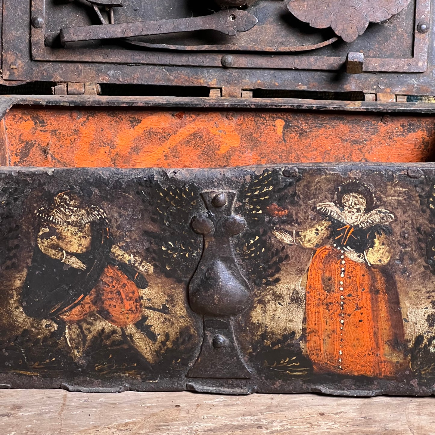 Renaissance Painted Iron Strong Box (Armoured Coffert) c.1580–1620, Nuremberg Southern Germany